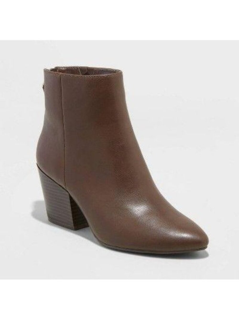 Women's Bren Faux Leather Zipper Back Bootie - A New Day™ Brown Size 9 No Tag